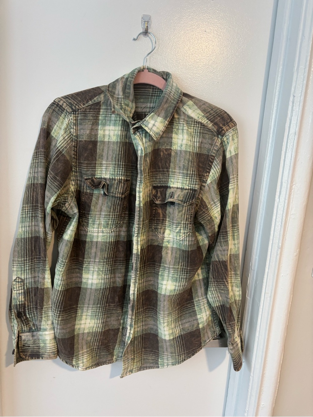 Urban Outfitters Plaid Button-Down Shirt - Brown & Cream
